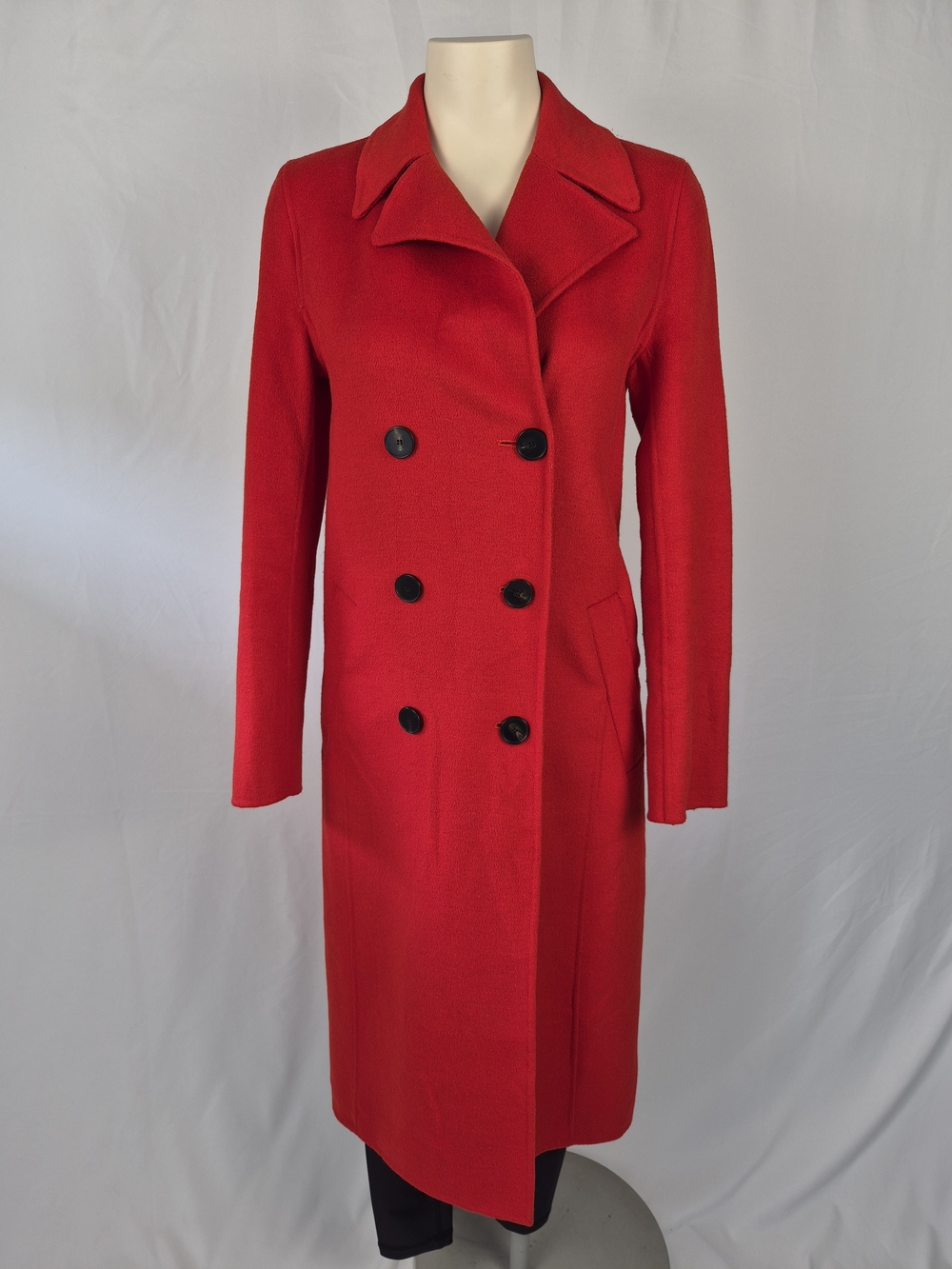 Zara Double-Breasted Red Trench Coat